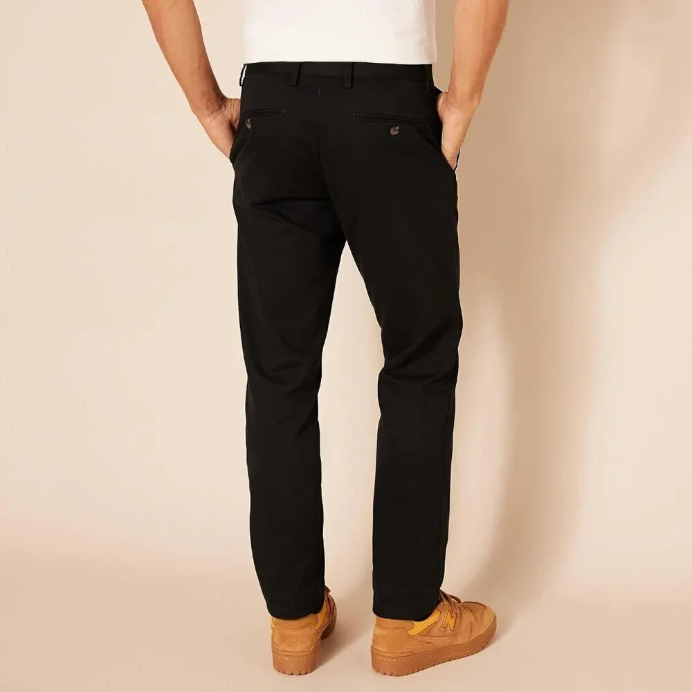 Mens Slim-Fit Wrinkle-Resistant Flat-Front Chino Pant